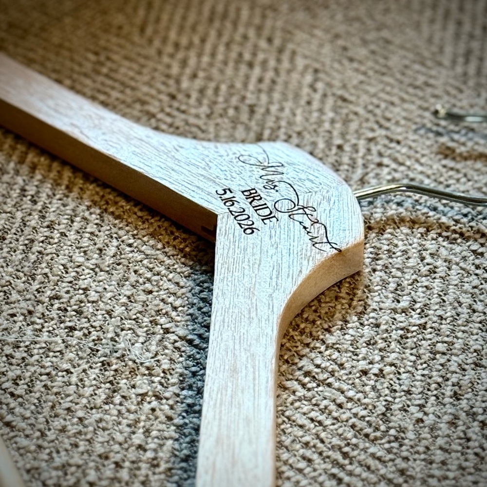 Custom Engraved Wooden Hanger Perfect for Wedding Parties or Graduations